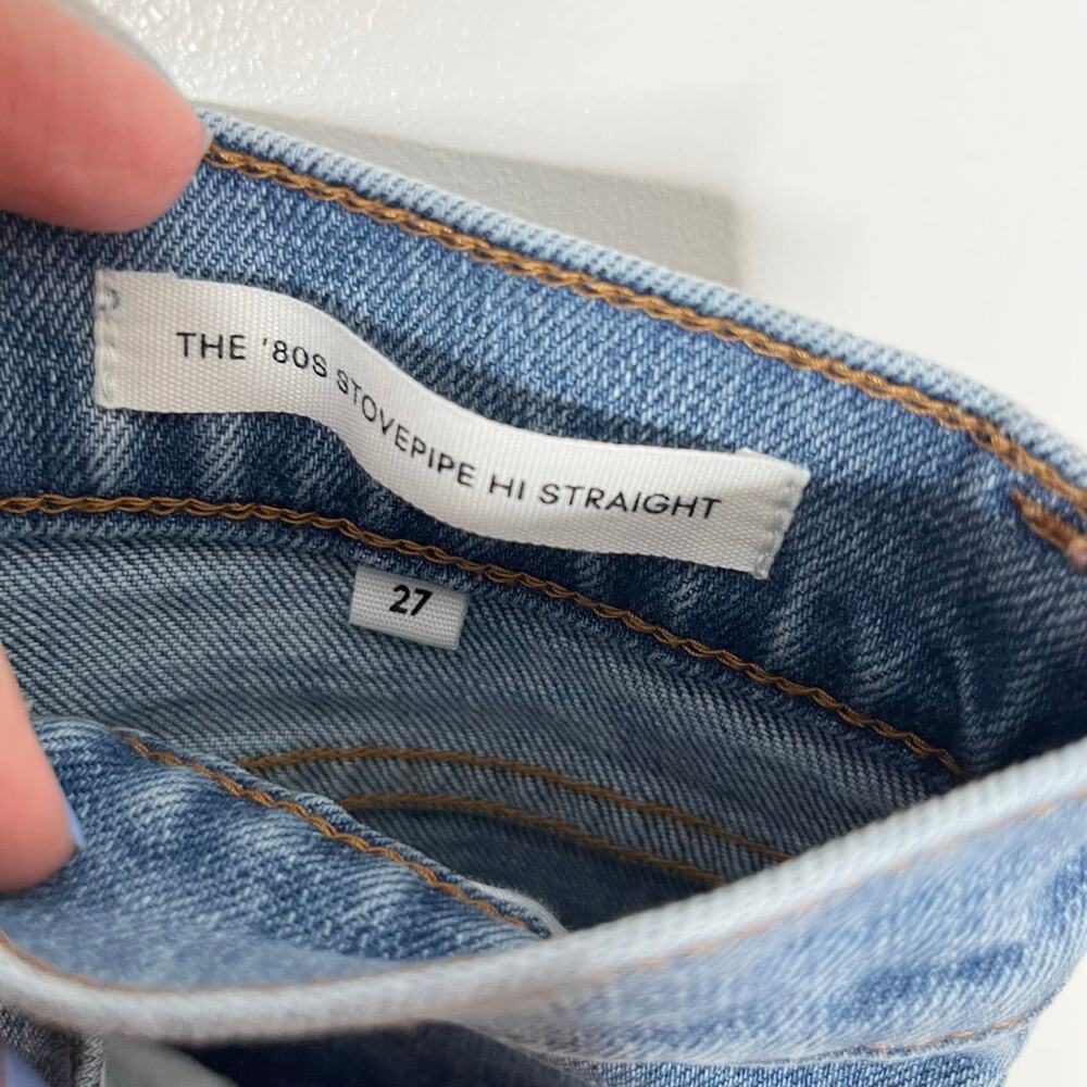 Denim Forum The ‘80s Stovepipe Hi Straight Jean 27 Blue Organic Cotton High Rise - Picture 9 of 12
